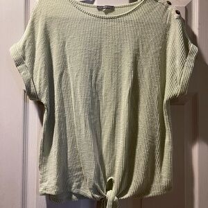 Women's Light Green Ribbed Top